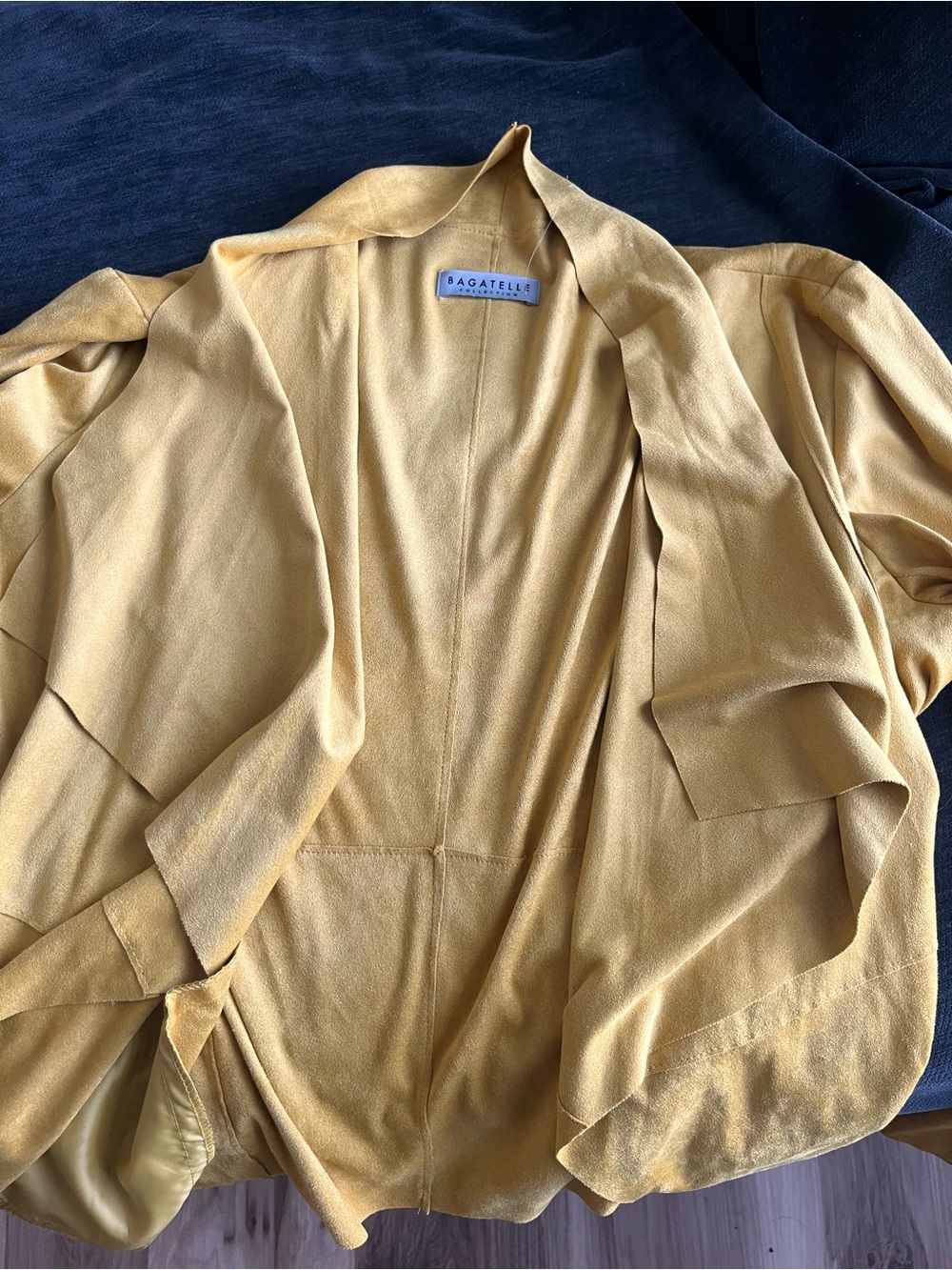 bagatelle Women's Mustard Open Drape Blazer